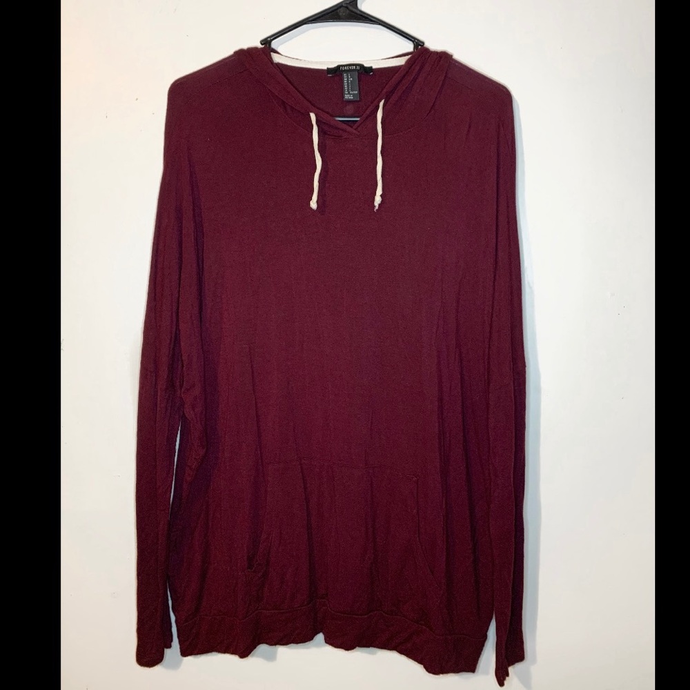 [NEW] Oversized Lightweight Wine Color Hoodie.